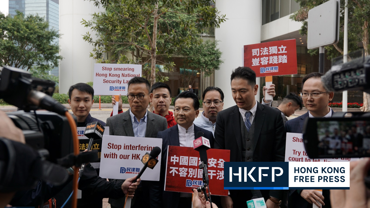 Hong Kong’s largest pro-Beijing party protests outside British consulate over UK leader’s comments on Jimmy Lai trial
